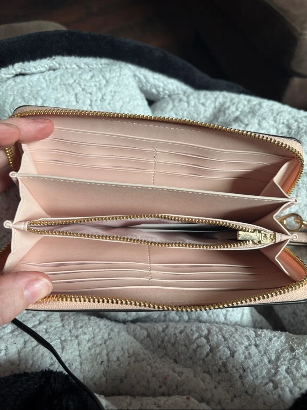 Coach 🆕 Long Zip Around Wallet In Signature Canvas blush Floral Rosette Print